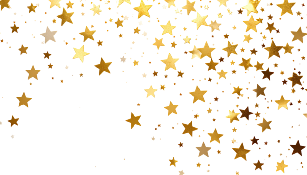 Golden star confetti on black background (1)