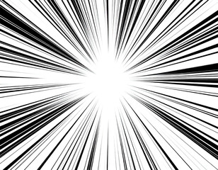 Obraz premium Radial black and white lines converging to a central point (2)