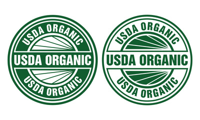 Fototapeta premium USDA organic shield sign vector template. National Organic Program USDA organic seal agricultural food products