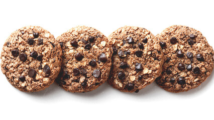 chocolate cookies isolated on white background