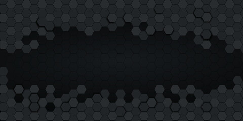 Abstract gray hexagons pattern technology overlaps background with space for text | Futuristic science and technology concept digital hi tech concept. Vector illustration