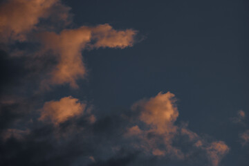 golden color scattered clouds in the sky