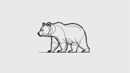 Fototapeta premium Simple Continuous Line Drawing of a Bear Illustration