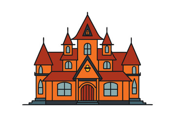 Fototapeta premium vector illustration of an old castle