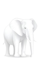 Obraz premium A full shot of a captivating, white elephant, elegantly presented against a plain white backdrop.