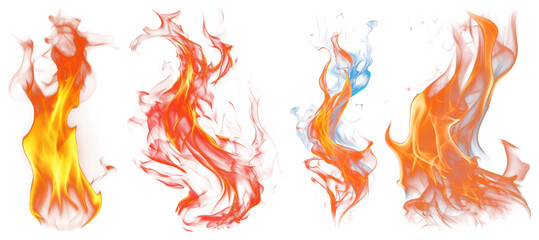 Vibrant flames in diverse shapes