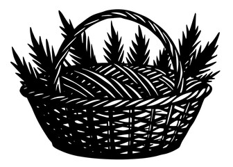 Fototapeta premium Basket Silhouette, Storage Container SVG, PNG 