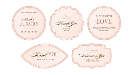 3d Frame Elegant Luxury Metal Royal Border Shape Event Holiday Ornament Label Business Tag Set Traditional Vintage Pastel Invitation Emblem Collection