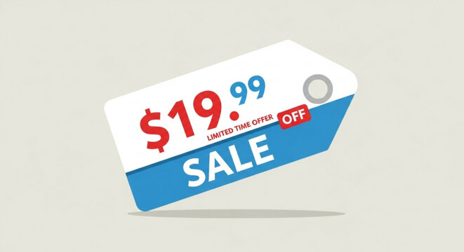 Sale price tag nineteen ninety nine dollar offer limited time discount promotion special deal retail shop