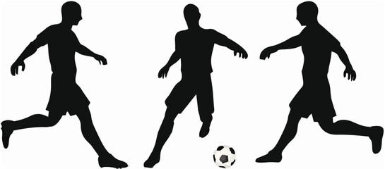 Poses of soccer players silho...
