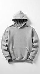 Cozy Comfort: A sleek gray hoodie, crafted with soft, quality fabric, rests against a neutral backdrop, perfect for casual wear and comfort.