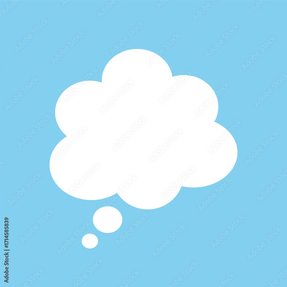 Poster a speech bubble on a blue background. a chat window for commenting on messages and comics.