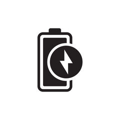 Black Charging Battery Status with Lightning Icon