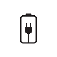 Electric Power Charging Icon with Cable Plug