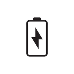 Electric Battery Charging Icon with Single Lightning