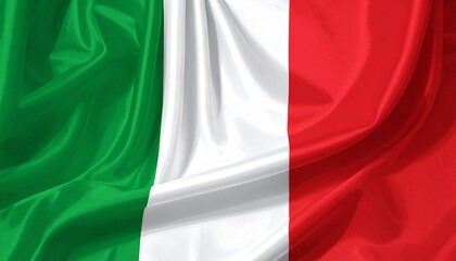 Obraz premium The flag of Italy draped like a curtain realistic textile detail white background with faint shadowing 