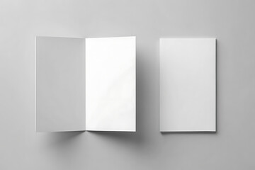 Fototapeta premium blank white paper menu mockup isolated on white background