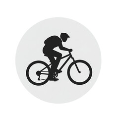 Obraz premium A cyclist silhouetted riding a bicycle on a neutral background