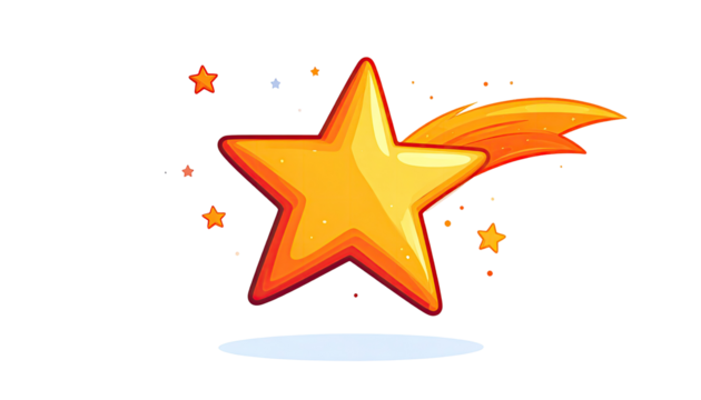 Pixelated star with comet trail