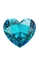 Fototapeta premium Teal heart-shaped gem