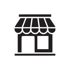 Vector art of a simple store icon represents a place of commerce, where goods and services are exchanged, symbolizing retail, shopping, and the availability of products for purchase