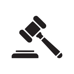 Illustration of a gavel symbol of law, justice, and legal proceedings court hammer for verdicts and auctions icon for lawyers, judges, and the judicial system sign for authority and order