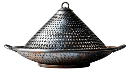Metal strainer, conical top
