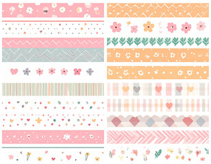 Collection of Pastel-Colored Decorative Ribbons