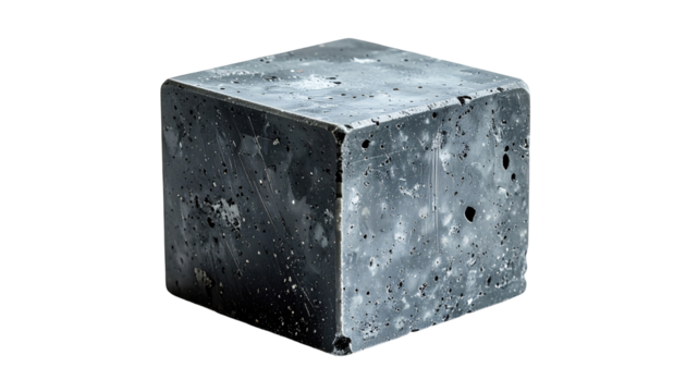 Gray cube, rough textured