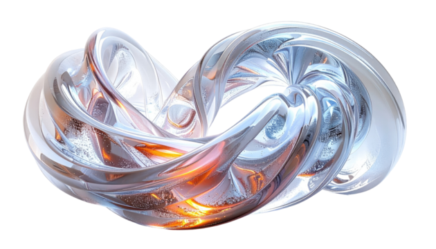 Abstract swirling glass forms