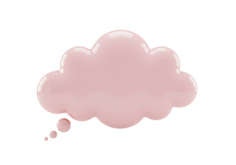 Isolated Pink Glossy Thought Bubble Conversation Cloud Message Balloon Speech Bubble