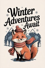 Winter Adventures Await: A Cozy Fox in Winter Wonderland