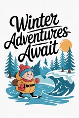 Winter Adventures Await Cheerful Child on Ice