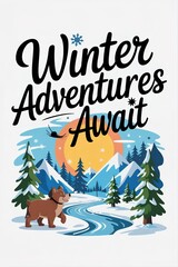 Winter Adventures Await - Cute Dog in Snowy Landscape