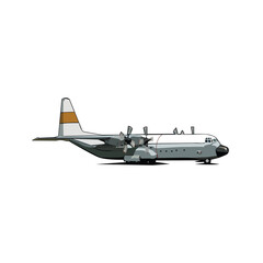 Military Cargo Plane illustration design template