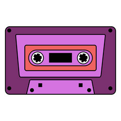 Colorful Music Cassette Illustration, Vintage audio cassette background. Retro music concept.