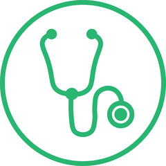 Obraz premium green vector illustration of a stethoscope