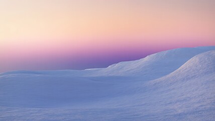 Gentle snow drifts under a soft pastel sky at dawn