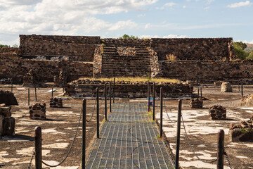 Ruins and pyramid of the Sun of Teotihuacan, Teotihuacan, Mexico