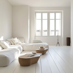 Minimalist Living Room Design with Natural Light and Cozy Decor