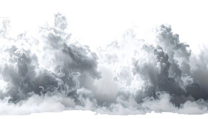 Massive cumulus clouds against a black background