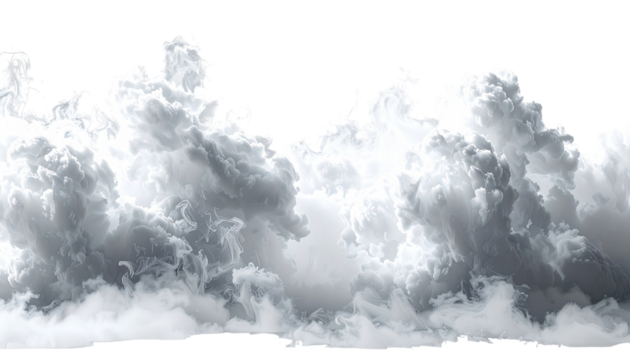 Massive cumulus clouds against a black background