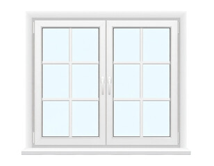 Obraz premium White double-hung window with divided panes