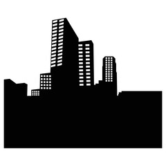 Obraz premium City silhouette vector, panoramic city background. Black vector city silhouette, black city silhouette, modern city, tall buildings