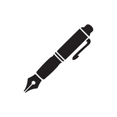 Illustration of a fountain pen, a classic writing instrument known for its elegant design and smooth ink flow, often used for calligraphy, signatures, and formal writing in various professional fields