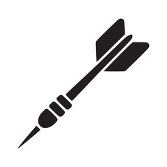Vector art of dart icon symbol of precision, accuracy, and focus, representing target achievement and strategic aiming in a minimalist and clean design for various applications