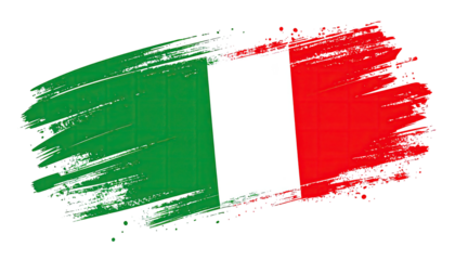 Italian flag with paintbrush texture