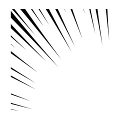 Comic effect transparent vector background, black speed radial lines frame  speed lines comic
