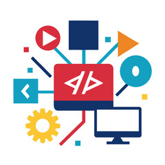 vector illustration of a computer