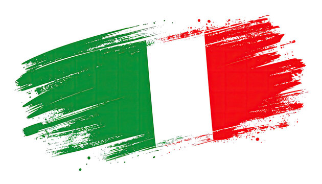 Italian flag with paintbrush texture